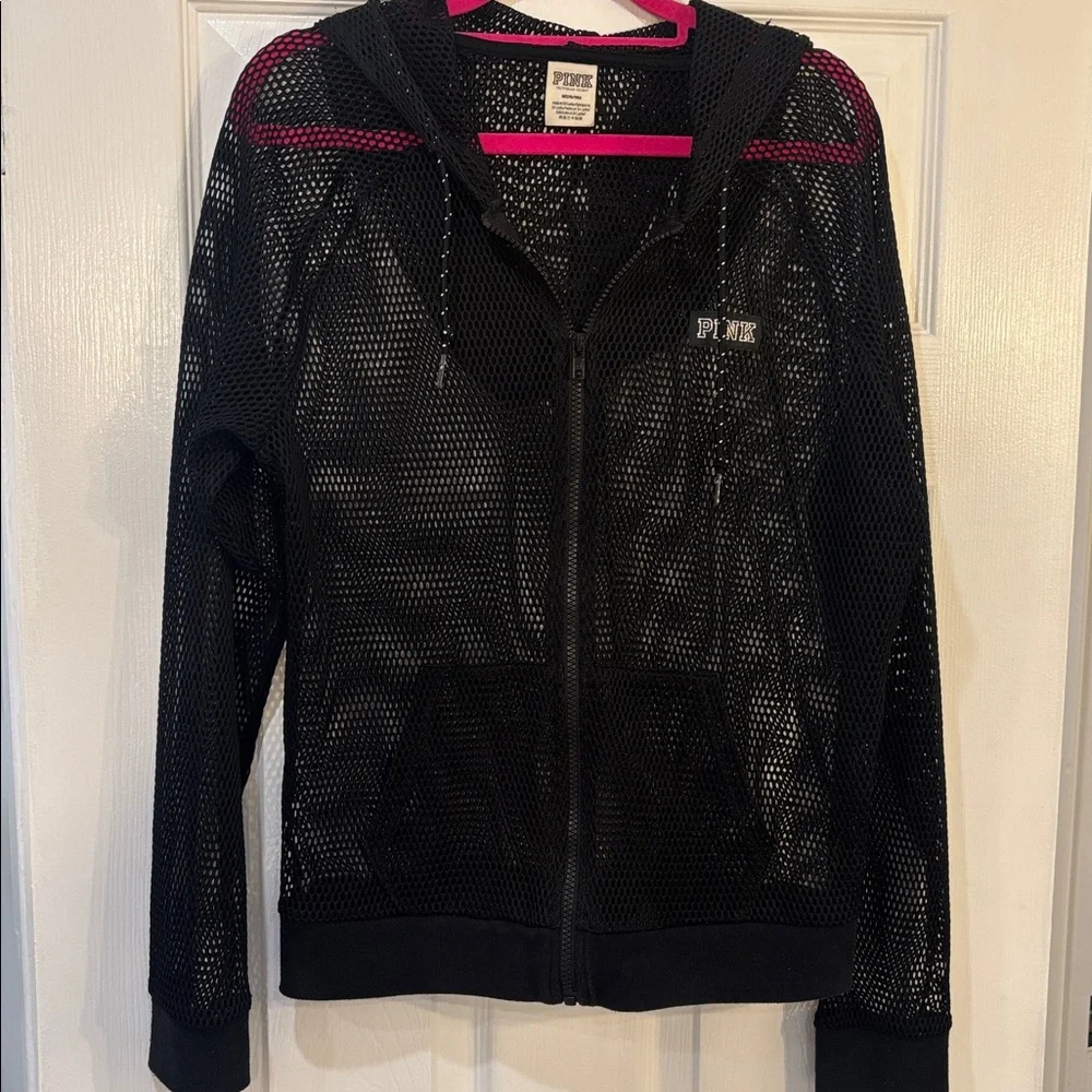 PINK Victoria's Secret Black Mesh Jacket - Picture 2 of 7
